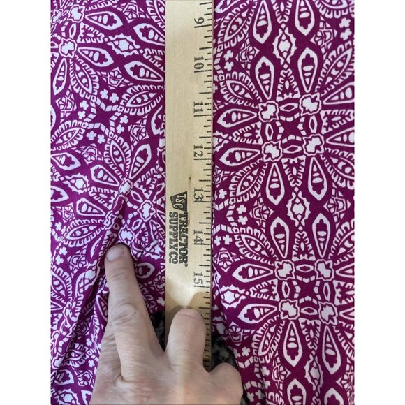 Attitudes Renee 2XP Purple Tropical Floral Petite Wide‎ Leg Pants Travel Resort - Picture 4 of 9